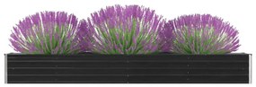 vidaXL Canteiro elevado jardim aço galvanizado 320x40x45 cm antracite