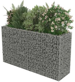 Canteiro elevado/cesto gabião 180x50x100 cm aço galvanizado