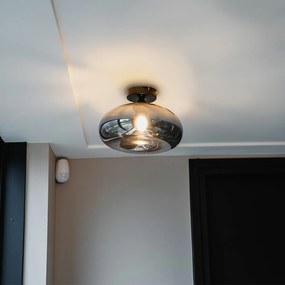 LED Smart plafondlamp zwart met smoke glas incl. Wifi P45 - Busa Art Deco