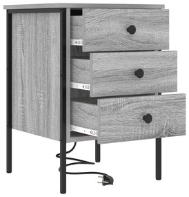 Armário de Cabeceira com gaveta Sonoma cinzento 42 x 41 x 61 cm