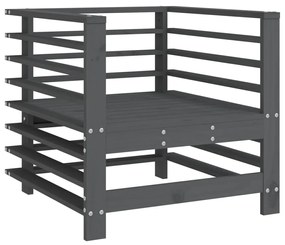 Cadeiras de jardim 2 pcs madeira de pinho maciça cinzento
