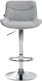 Banco alto em tecido com estrutura prateada 85-106 x 49 x 51 cm cinzento