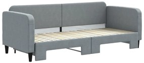 Sofá-cama com gavetão 80x200 cm tecido cinzento-claro