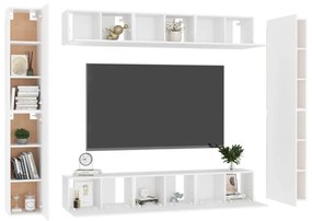 Móvel de TV de Parede Astrid de 10 Módulos - Branco - Design Moderno