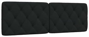 vidaXL Almofadão de cabeceira 160 cm tecido preto