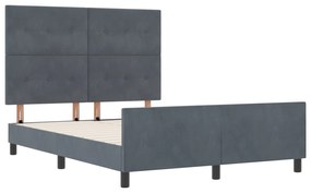Cama vidaXL Cinza Escuro 160x200 cm Veludo
