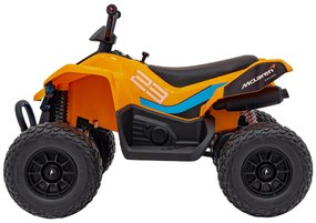 Moto 4 elétrica para crianças 12V 4x4 Mclaren Racing MCL 35, Controle remoto, Rodas Espuma EVA, assento couro ecológico laranja