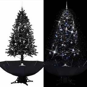 Árvore Natal c/ neve base formato guarda-chuva 190 cm PVC preto