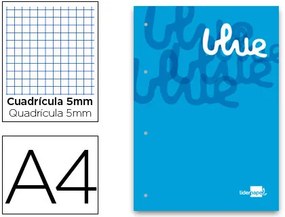 Recarga Colada Quadricula de 5 mm Azul A4 Natural 100 Folhas 100 G/m2