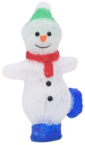 Boneco de neve acrílico c/ luzes LED interior e exterior 30 cm