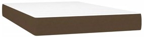 Cama box spring c/ colchão/LED 120x190cm tecido castanho-escuro