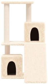 Árvore para gatos c/ postes arranhadores sisal 82 cm cor creme