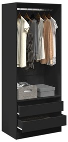 vidaXL Roupeiro 80x50x200 cm derivados de madeira preto
