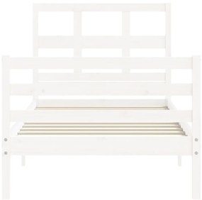 Estrutura de cama com cabeceira 90x200 cm madeira maciça