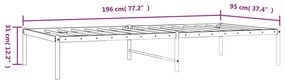Estrutura de cama metal 90x190 cm preto