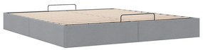 Estrutura de cama otomana sem colchão 160x200 cm cinzento-claro