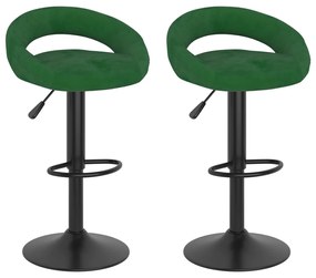 Bancos de bar 2 pcs veludo verde-escuro