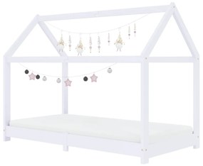 Estrutura de cama para crianças 80x160 cm pinho maciço branco