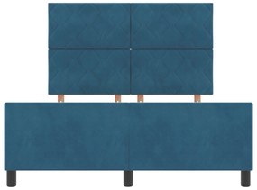 Cama vidaXL Azul Escuro 140x190 cm Veludo