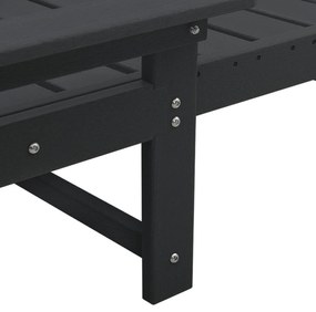 Cadeira de Sol Preta 53x162x98.5 cm HDPE