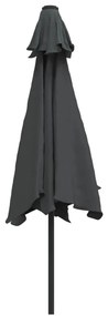 Guarda-sol de exterior com mastro de metal 300 cm antracite