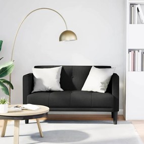 vidaXL Sofá-luvas 111 cm tecido preto