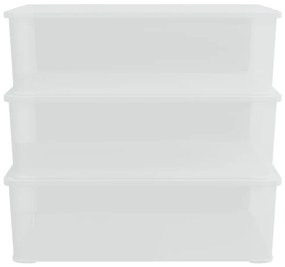 Caixas de arrumação empilháveis 3 pcs 25 L plástico