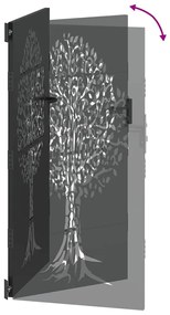 Portão de Jardim Preto 100 x 175 cm Aço com Revestimento em Pó