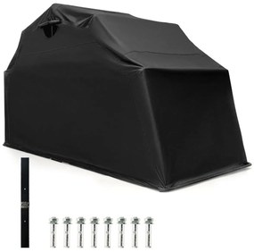 Capa Cobertura para Motas  em Tecido Oxford e Janelas de Malha Enroláveis 345 X 137 X 190 cm Preto