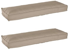 vidaXL almofadas de palete para banco 2 pcs taupe 120x40x8 cm tecido oxford
