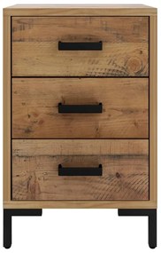 Mesa de cabeceira 40x30x55 cm pinho reciclado maciço castanho