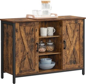 Aparador 100 x 35 x 70 cm Castanho Vintage-preto