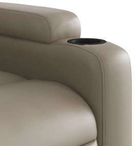 Poltrona massagens reclinável elevatória couro art. cappuccino