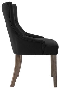Cadeiras de jantar 2 pcs tecido preto