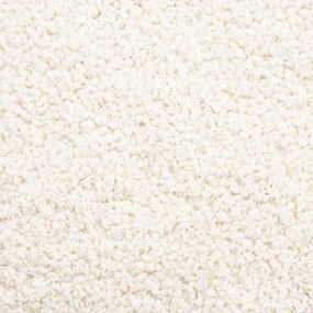 Poltrona sem braços 55 cm tecido encaracolado tipo lã creme