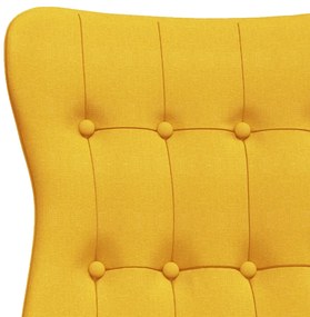 Cadeira de descanso tecido amarelo mostarda
