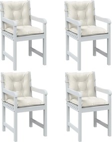 vidaXL Almofadões lombares p/ cadeiras 4pcs mesclado tecido creme