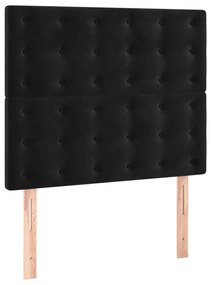 Cama com molas/colchão 90x200 cm veludo preto