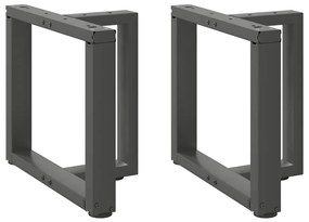 vidaXL Pés para mesa de centro em forma de T, 2 peças, antracite, 50x25x(42-43) cm, aço