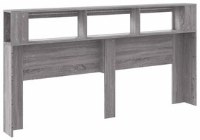 Cabeceira c/ LEDs 200x18,5x103,5 cm deriv. madeira cinza sonoma