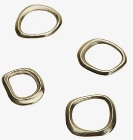Pack De 4 Argolas De Guardanapo Em Alumínio Taluria Dourado - Sklum