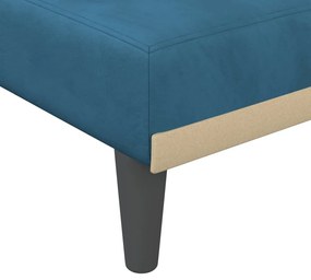 Chaise longue veludo azul