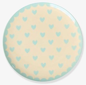 Prato de bolo FAVORITE HEARTS rice para crianças pequeno azul-céu