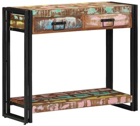 Mesa de Consola vidaXL Multicolorida em Madeira recuperada e Metal