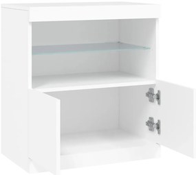 Aparador com luzes LED 60x37x67 cm branco