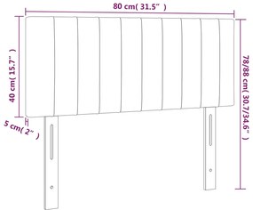 Cabeceira de cama c/ luzes LED veludo 80x5x78/88cm cinza-escuro