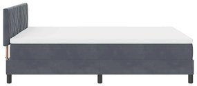 Cama Box Spring vidaXL com Colchão e LED Cinza Escuro 140x200 cm Velud