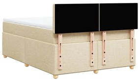 Cama com molas/colchão 160x200 cm tecido cor creme