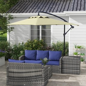 Chapéu de Sol Excêntrico 294x193 cm Chapéu de Sol de Jardim com Base C