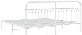 Estrutura de cama com cabeceira 200x200 cm metal branco